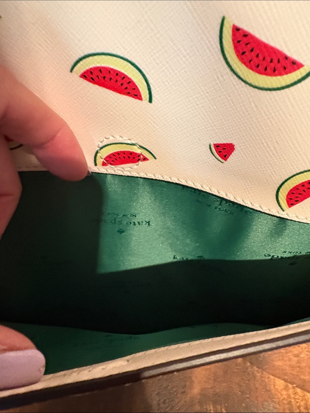 kate spade NWT  Cream Watermelon Print Leather Laptop Case MSRP $110 I - Picture 6 of 8